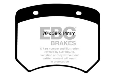 Тормозные колодки дисковые, комплект EBC DP4102R