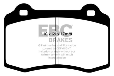 Тормозные колодки дисковые, комплект EBC DP41031R