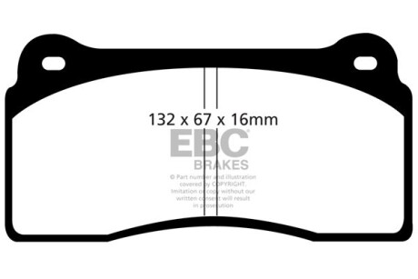 Тормозные колодки дисковые, комплект EBC DP41110R