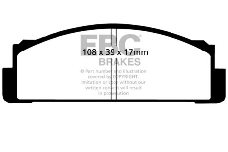 Тормозные колодки дисковые, комплект EBC DP4116R