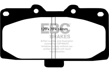 Тормозные колодки дисковые, комплект EBC DP41200R