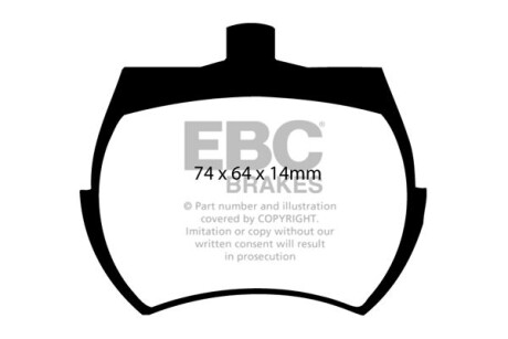 Тормозные колодки дисковые, комплект EBC DP4127R