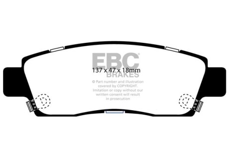 Тормозные колодки дисковые, комплект EBC DP41672R