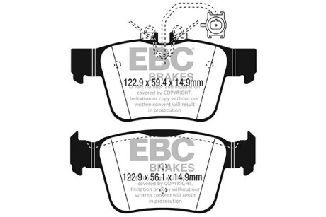Тормозные колодки дисковые, комплект EBC DP42315R