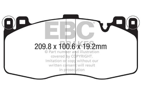 Тормозные колодки дисковые, комплект EBC DP42370R