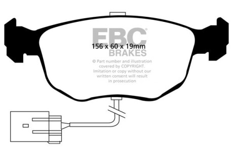 Тормозные колодки дисковые, комплект EBC DP956