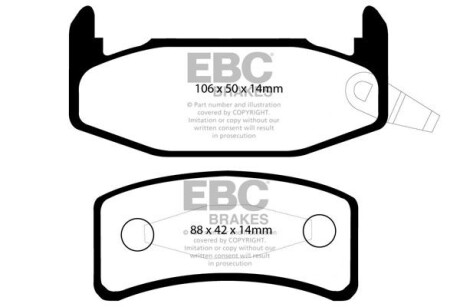 Тормозные колодки дисковые, комплект EBC DP978