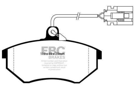 Тормозные колодки дисковые, комплект EBC DP981