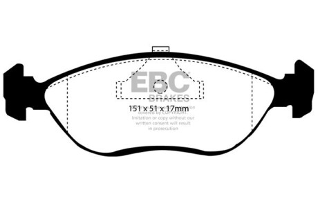 Тормозные колодки дисковые, комплект EBC DP989