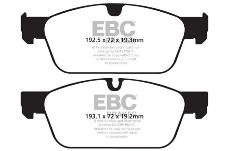 Тормозные колодки дисковые, комплект EBC DPX2156
