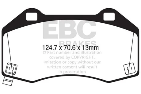 Тормозные колодки дисковые, комплект EBC DPX2286