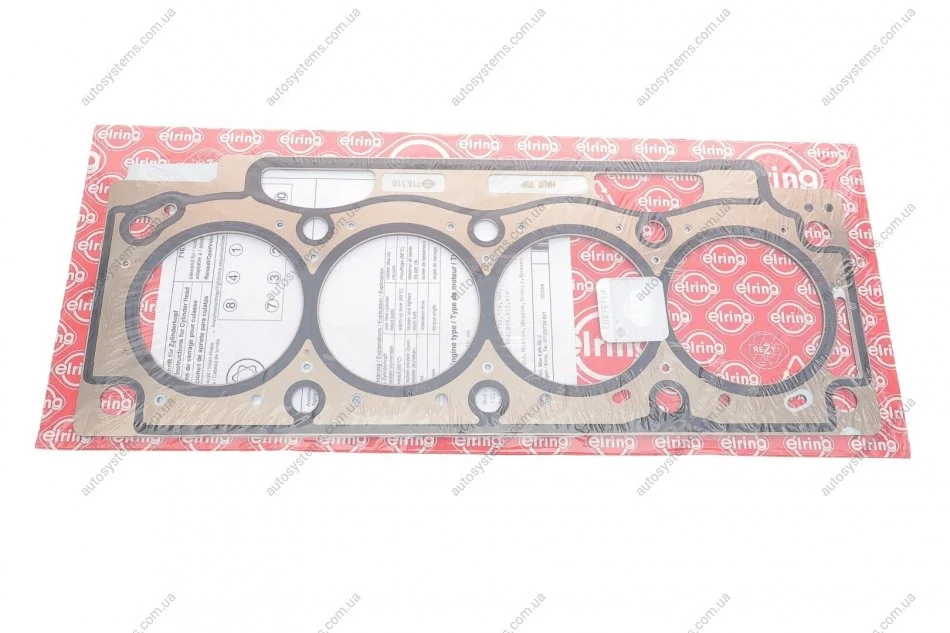 Прокладка ГБЦ Renault Trafic/Master 1.9dCi 01- (F9Q)(1.6mm) ELRING 716.110 (фото 1)