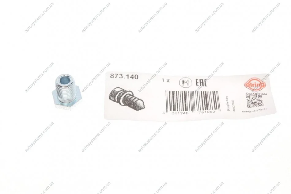Болт зливу оливи Fiat Doblo 1.4 10- (M12x1.25) ELRING 873.140 (фото 1)