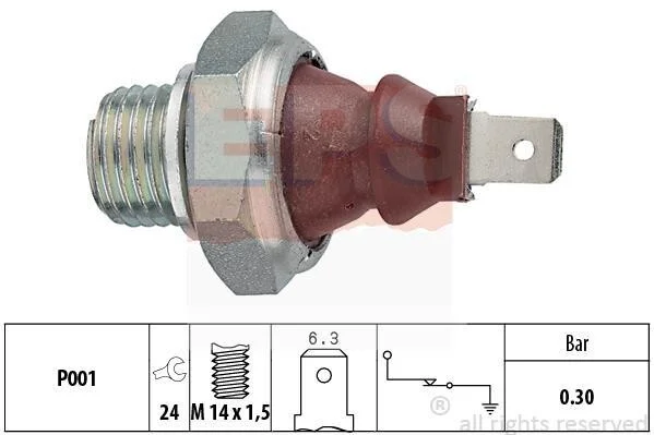 Датчик тиску оливи Opel Corsa/Kadett 1.0-1.6/1.7D (M14x1.5) EPS 1.800.023 (фото 1)