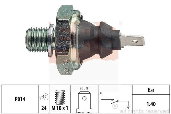 Датчик тиску оливи VW LT 2.4D 78-96 (1.4 bar) (чорний) EPS 1.800.046 (фото 1)