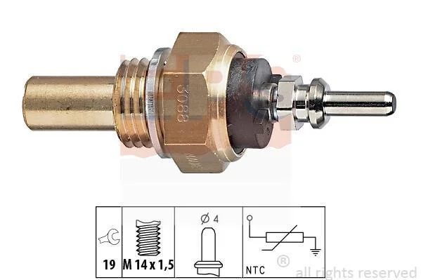 Датчик температури охолоджуючої рідини MB OM602 EPS 1.830.088 (фото 1)