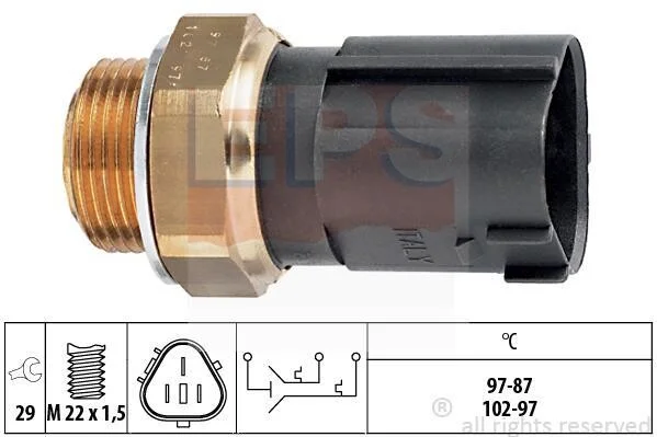 Датчик увімкнення вентилятора VW Caddy III 1.4-2.0SDI 04-15 (87-97/97-102°C) EPS 1.850.690 (фото 1)