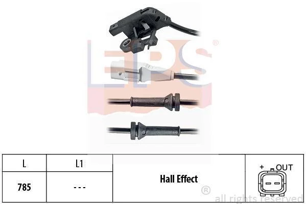 Датчик ABS (задній) Citroen C4/Peugeot 307 1.4-2.0/1.4HDI-2.0HDI 00-13 EPS 1.960.031 (фото 1)