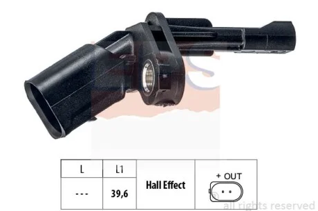 Датчик ABS (задній) Audi Q3/Skoda SuperB/VW Golf/Jetta/Passat/Sharan/Touran 06- (L) EPS 1.960.175