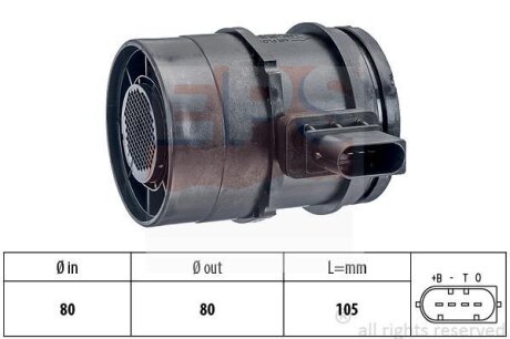 Витратомір повітря MB Vito/Viano (W639) 2.2CDI 03-10 EPS 1.991.126