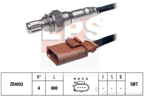 Датчик кислородный / Лямбда-зонд EPS 1998228