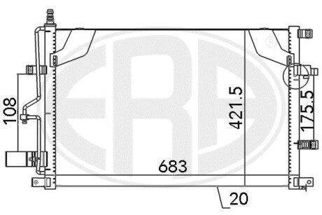 Радиатор кондиционера (Конденсатор) ERA 667124