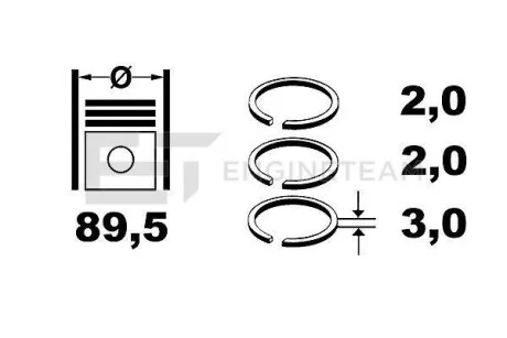 Кольца поршневые, комплект ET ENGINETEAM R4000850