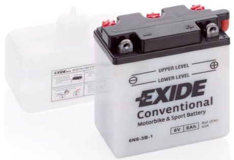 Акумуляторна батарея 6Ah/40A (110x56x98/+R/B0) (мото) (сухозаряджений) EXIDE 6N6-3B-1