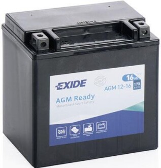 Аккумулятор AGMReady 12В 16Ач 170А(EN) L+ EXIDE AGM12-16