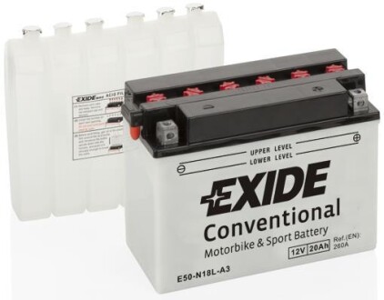 Аккумулятор 12В 20Ач 260А(EN) R+ EXIDE E50-N18L-A3