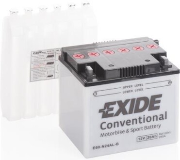 Аккумулятор Conventional 12В 28Ач 280А(EN) R+ EXIDE E60-N24AL-B