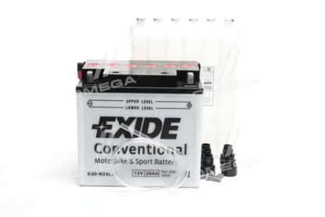 Аккумулятор Conventional 12В 28Ач 280А(EN) R+ EXIDE E60-N24L-A