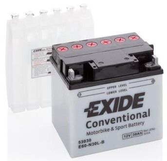 Аккумулятор 12В 30Ач 300А(EN) R+ EXIDE E60-N30L-B