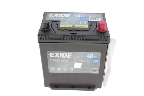 Акумуляторна батарея 40Ah/350A (187x127x220/+R/B01) Premium Азія EXIDE EA406