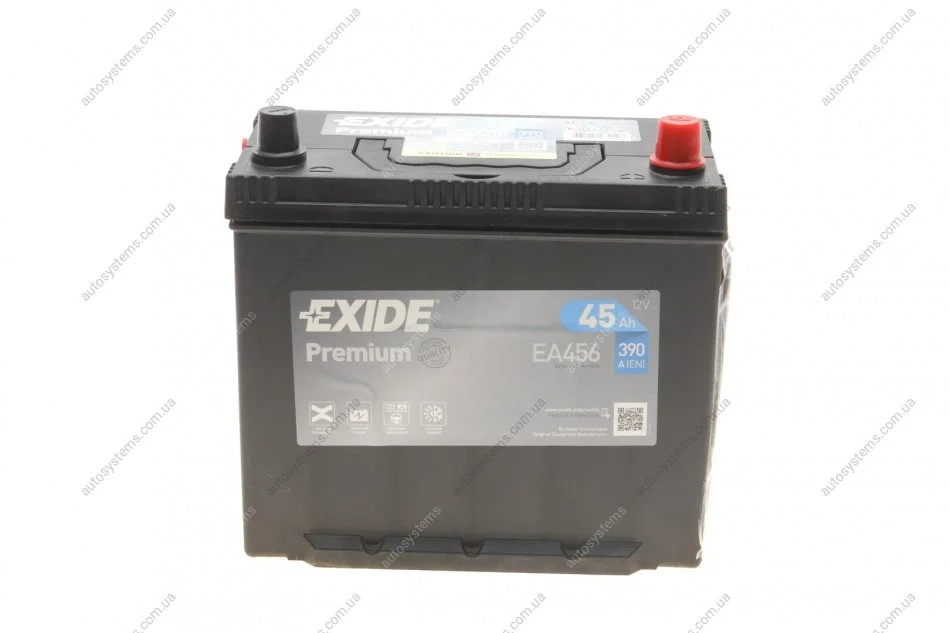 Акумуляторна батарея 45Ah/390A (235x127x226/+R/B01) Premium Азія EXIDE EA456 (фото 1)