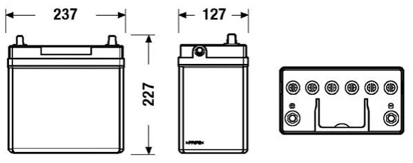Акумуляторна батарея 45Ah/330A (235x127x226/+L/B00) Excell Азія EXIDE EB457 (фото 1)