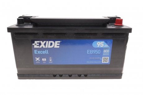 Батарея акумуляторна Excell 12В 95Аг 800А(EN) R+ EXIDE EB950 (фото 1)