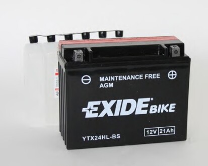 Аккумулятор 12В 21Ач 350А(EN) R+ EXIDE YTX24HL-BS