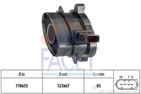 Датчик ДМРВ FACET 10.1005