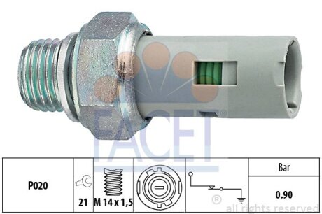 Датчик давления масла FACET 7.0153