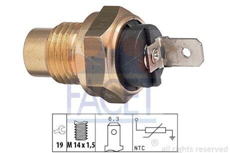 Датчик температуры охлаждающей жидкости FACET 7.3096