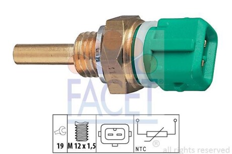 Датчик температуры охлаждающей жидкости FACET 7.3149