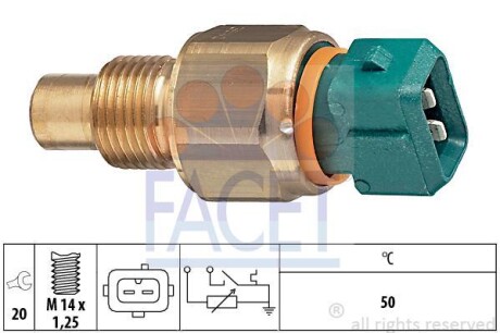 Датчик температуры охлаждающей жидкости FACET 7.3542