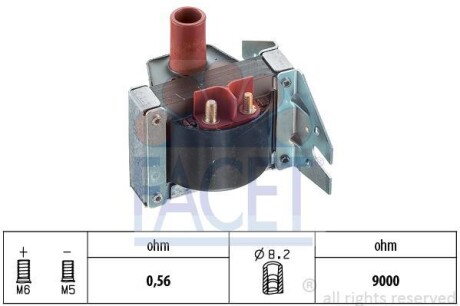Катушка зажигания FACET 9.6080
