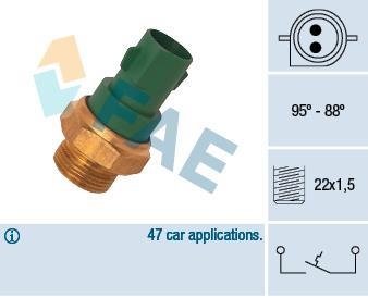 Датчик увімкнення вентилятора Ford Escort/Mondeo 1.0-2.3 82-00 (88°C-95°C) FAE 37240