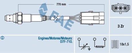 Датчик кислородный / Лямбда-зонд FAE 77115