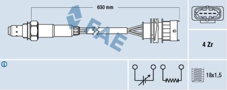 Датчик кислородный / Лямбда-зонд FAE 77156