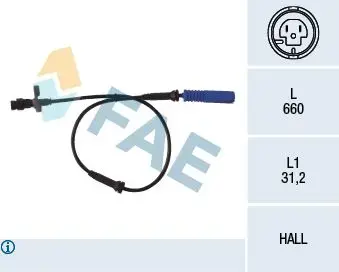 Датчик ABS (передній) BMW 5 (E39) 2.0i-4.0i 95-04 FAE 78045 (фото 1)
