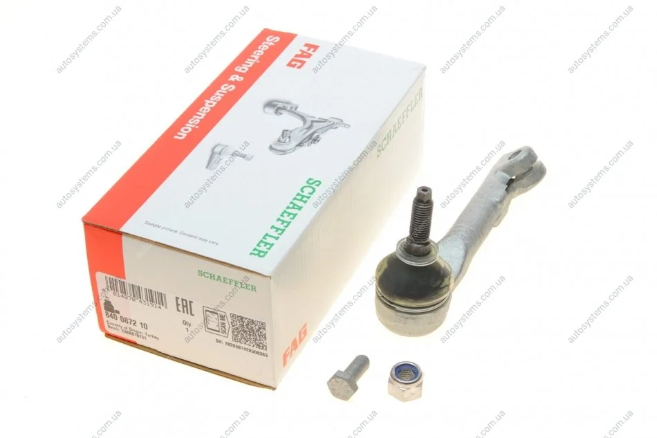 Наконечник тяги рульової (R) Renault Kangoo 97- FAG 840 0872 10 (фото 1)