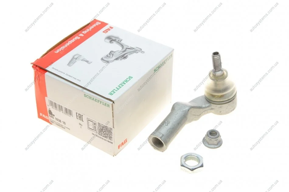 Наконечник тяги рульової (R) Ford Focus II/Volvo C30 1.4-2.5 03-12 (з гідравл. підсилювачем керма) FAG 840 1038 10 (фото 1)
